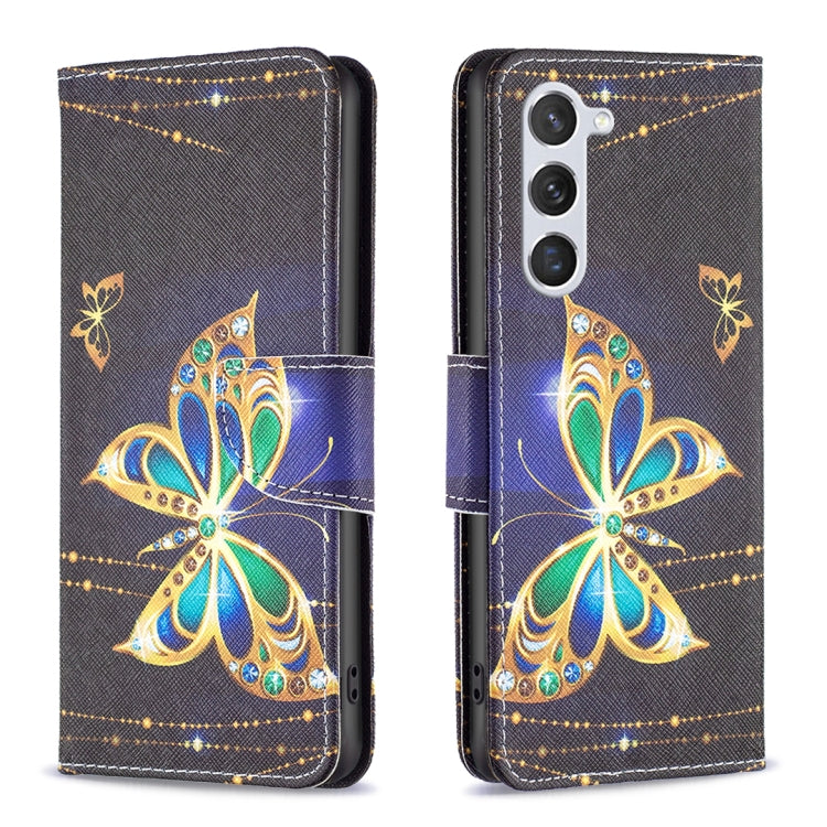 For Samsung Galaxy S25 5G Colored Drawing Pattern Leather Phone Case(Big Butterfly) by buy2fix