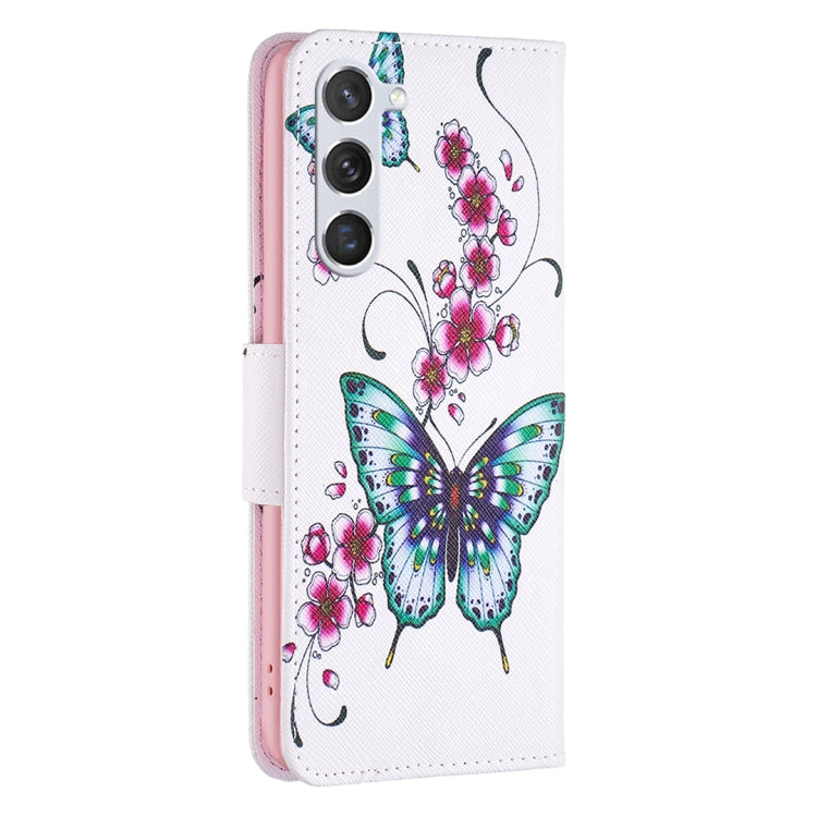 For Samsung Galaxy S25 5G Colored Drawing Pattern Leather Phone Case(Flowers Butterfly) by buy2fix