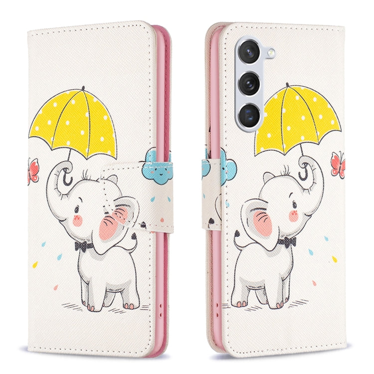 For Samsung Galaxy S25 5G Colored Drawing Pattern Leather Phone Case(Umbrella Elephant) by buy2fix