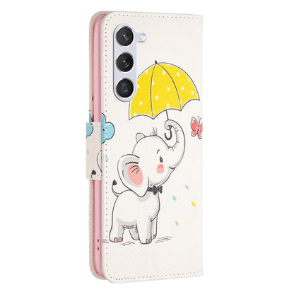 For Samsung Galaxy S25 5G Colored Drawing Pattern Leather Phone Case(Umbrella Elephant) by buy2fix
