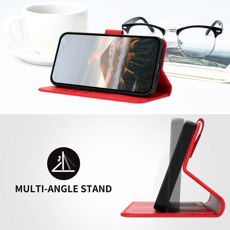 For Motorola Edge 5G 2024 Triangle Pattern Buckle Clasp Leather Phone Case(Red) by buy2fix