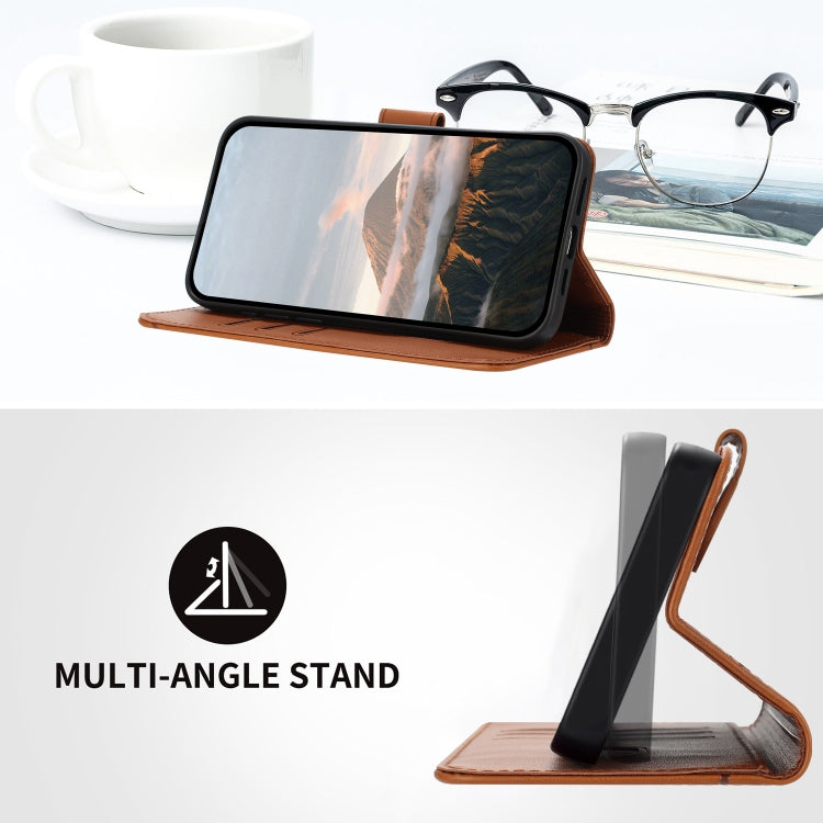 For Motorola Edge 5G 2024 Triangle Pattern Buckle Clasp Leather Phone Case(Brown) by buy2fix