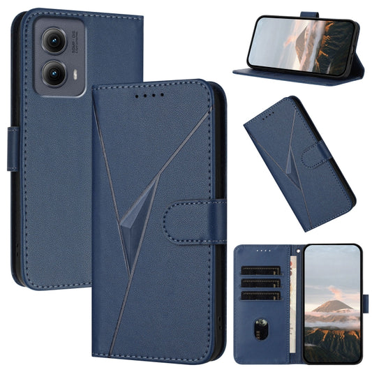 For Motorola Edge 5G 2024 Triangle Pattern Buckle Clasp Leather Phone Case(Royal Blue) by buy2fix