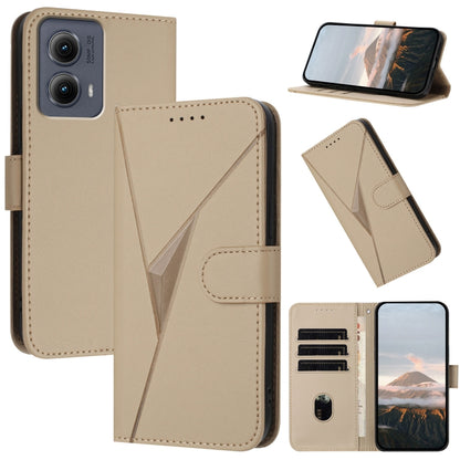 For Motorola Edge 5G 2024 Triangle Pattern Buckle Clasp Leather Phone Case(Gold) by buy2fix