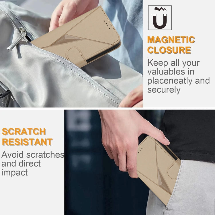 For Motorola Edge 5G 2024 Triangle Pattern Buckle Clasp Leather Phone Case(Gold) by buy2fix