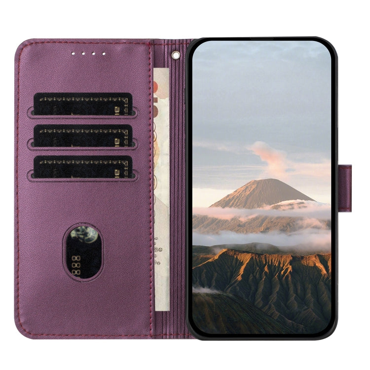 For Motorola Moto G Play 4G 2024 Triangle Pattern Buckle Clasp Leather Phone Case(Dark Purple) by buy2fix