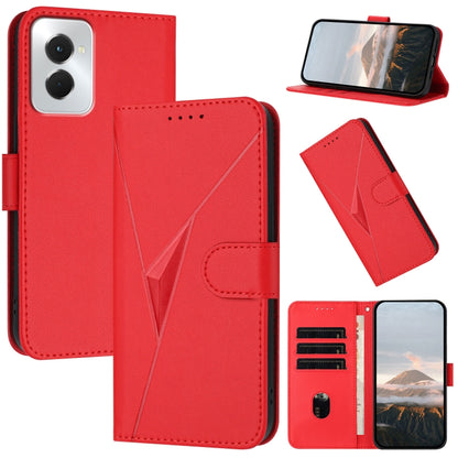 For Motorola Moto G Power 2024 Triangle Pattern Buckle Clasp Leather Phone Case(Red) by buy2fix