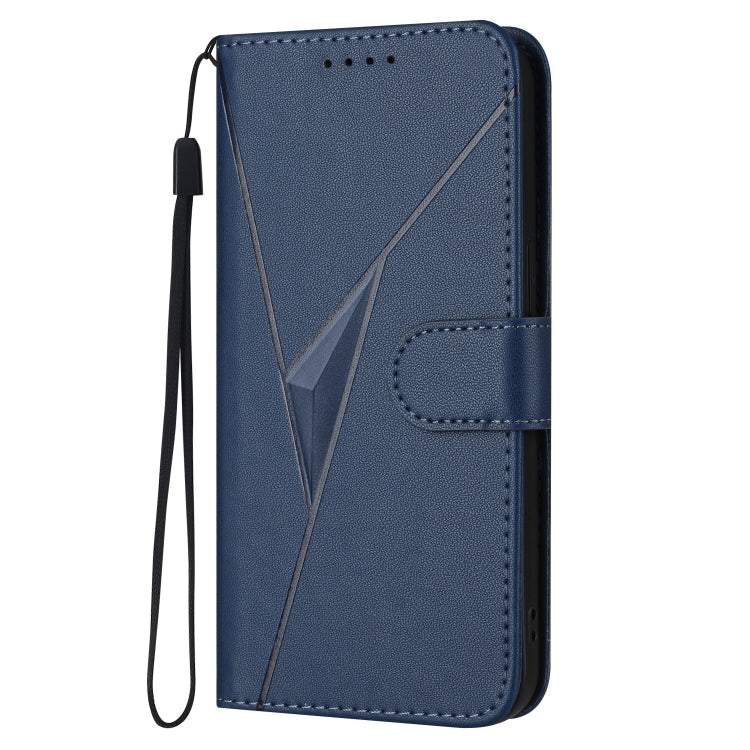 For Motorola Moto G Stylus 2024 Triangle Pattern Buckle Clasp Leather Phone Case(Royal Blue) by buy2fix