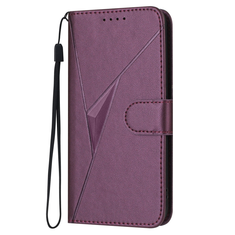 For Motorola Moto G 5G 2024 Triangle Pattern Buckle Clasp Leather Phone Case(Dark Purple) by buy2fix