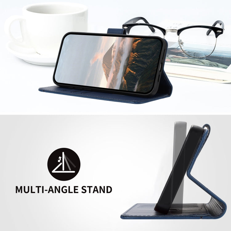 For Motorola Moto G 5G 2024 Triangle Pattern Buckle Clasp Leather Phone Case(Royal Blue) by buy2fix