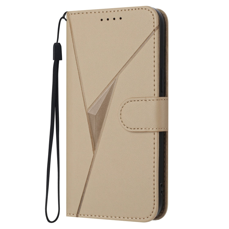 For Motorola Moto G 5G 2024 Triangle Pattern Buckle Clasp Leather Phone Case(Gold) by buy2fix