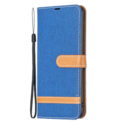 For Samsung Galaxy S25 5G Color Block Denim Texture Leather Phone Case(Royal Blue) by buy2fix