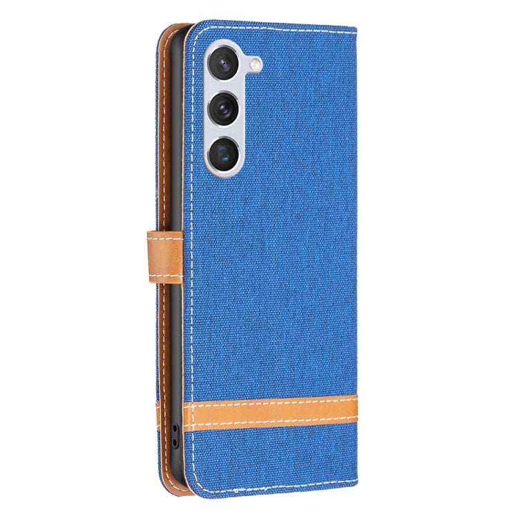 For Samsung Galaxy S25 5G Color Block Denim Texture Leather Phone Case(Royal Blue) by buy2fix