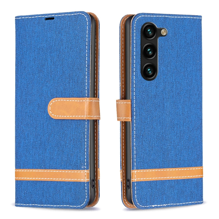 For Samsung Galaxy S25+ 5G Color Block Denim Texture Leather Phone Case(Royal Blue) by buy2fix