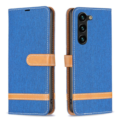 For Samsung Galaxy S25+ 5G Color Block Denim Texture Leather Phone Case(Royal Blue) by buy2fix