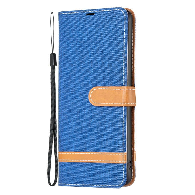 For Samsung Galaxy S25+ 5G Color Block Denim Texture Leather Phone Case(Royal Blue) by buy2fix