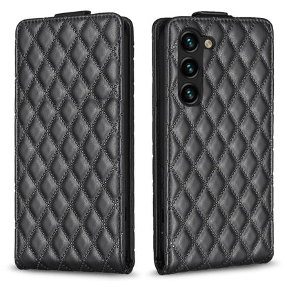 For Samsung Galaxy S25 5G Diamond Lattice Vertical Flip Leather Phone Case(Black) by buy2fix