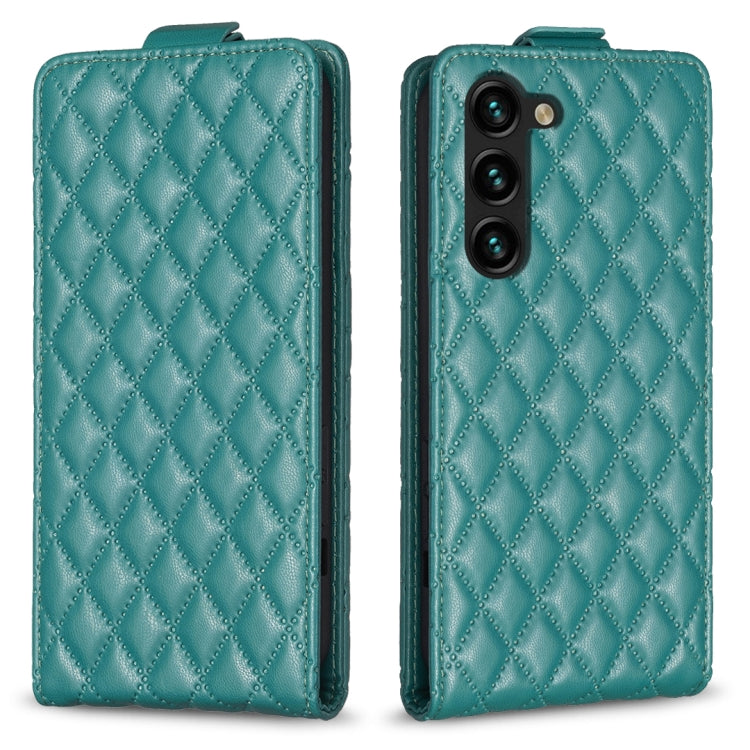 For Samsung Galaxy S25 5G Diamond Lattice Vertical Flip Leather Phone Case(Green) by buy2fix