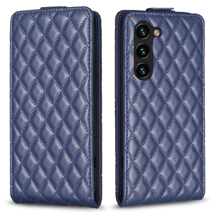 For Samsung Galaxy S25 5G Diamond Lattice Vertical Flip Leather Phone Case(Blue) by buy2fix