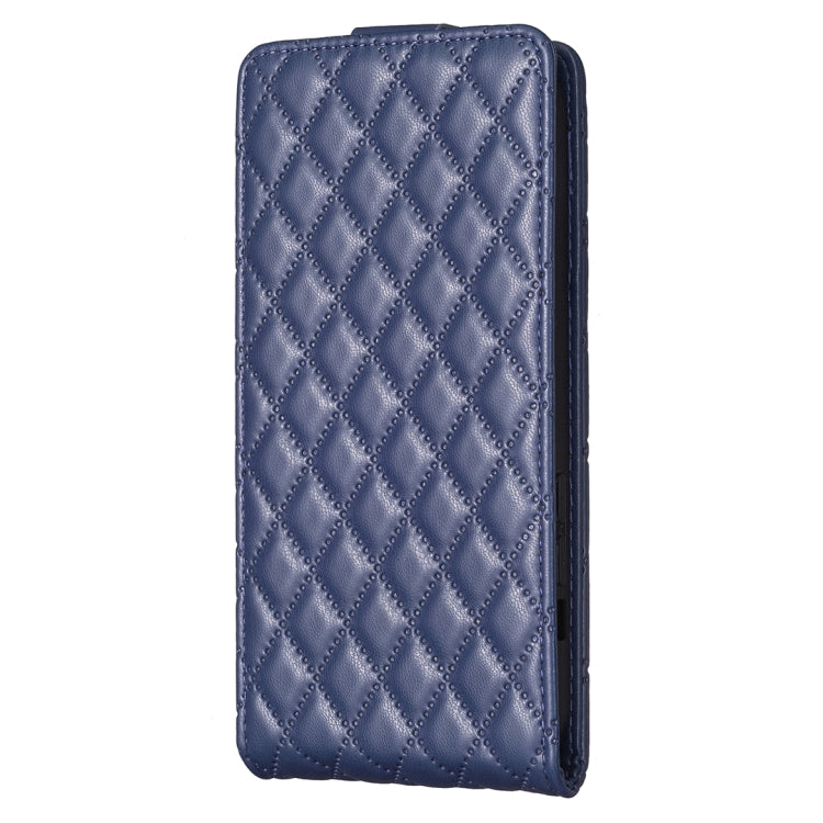 For Samsung Galaxy S25 5G Diamond Lattice Vertical Flip Leather Phone Case(Blue) by buy2fix