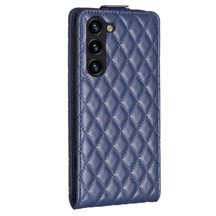 For Samsung Galaxy S25 5G Diamond Lattice Vertical Flip Leather Phone Case(Blue) by buy2fix