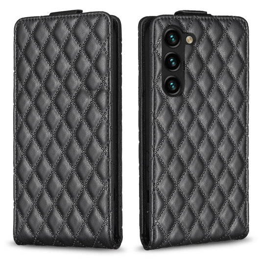 For Samsung Galaxy S25+ 5G Diamond Lattice Vertical Flip Leather Phone Case(Black) by buy2fix