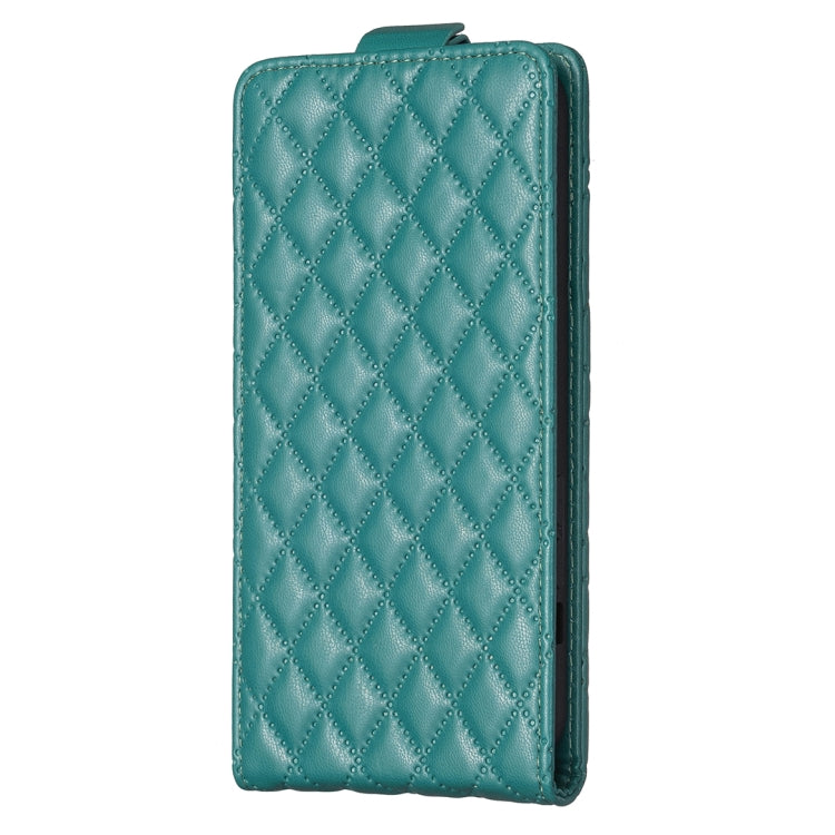 For Samsung Galaxy S25+ 5G Diamond Lattice Vertical Flip Leather Phone Case(Green) by buy2fix