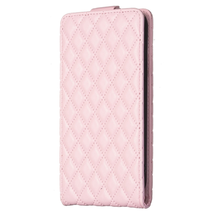 For Samsung Galaxy S25+ 5G Diamond Lattice Vertical Flip Leather Phone Case(Pink) by buy2fix