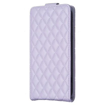For Samsung Galaxy S25+ 5G Diamond Lattice Vertical Flip Leather Phone Case(Purple) by buy2fix