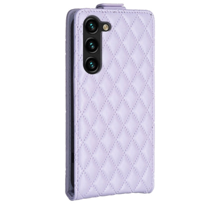 For Samsung Galaxy S25+ 5G Diamond Lattice Vertical Flip Leather Phone Case(Purple) by buy2fix