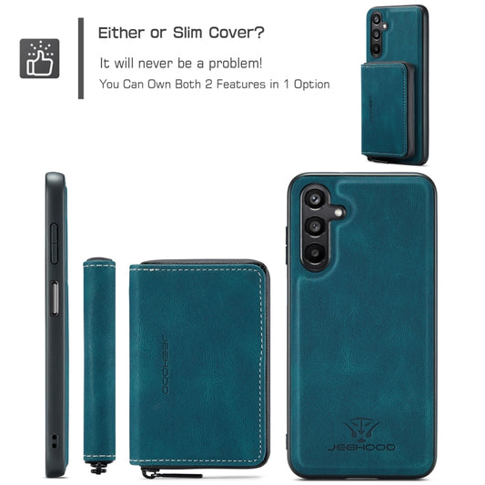 For Samsung Galaxy A16 5G JEEHOOD J02 Magnetic Zipper Horizontal Flip Leather Phone Case(Blue) - Galaxy Phone Cases by JEEHOOD | Online Shopping UK | buy2fix