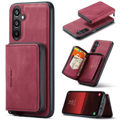For Samsung Galaxy A16 5G JEEHOOD J02 Magnetic Zipper Horizontal Flip Leather Phone Case(Red) - Galaxy Phone Cases by JEEHOOD | Online Shopping UK | buy2fix