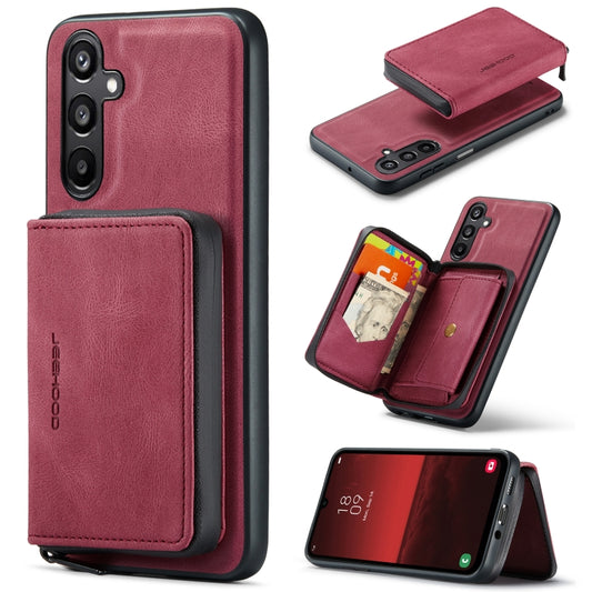 For Samsung Galaxy A16 5G JEEHOOD J02 Magnetic Zipper Horizontal Flip Leather Phone Case(Red) - Galaxy Phone Cases by JEEHOOD | Online Shopping UK | buy2fix
