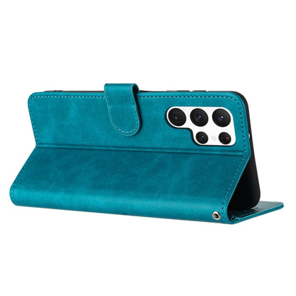 For Samsung Galaxy S25 Ultra 5G Solid Calf Texture Flip Leather Phone Case(Green) by buy2fix