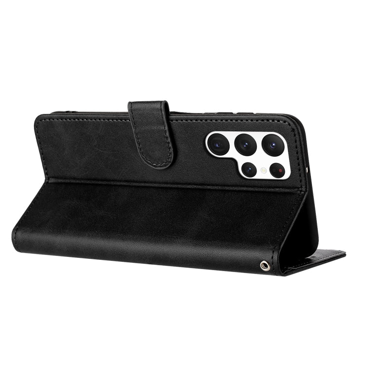 For Samsung Galaxy S25 Ultra 5G Solid Calf Texture Flip Leather Phone Case(Black) by buy2fix