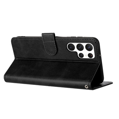 For Samsung Galaxy S25 Ultra 5G Solid Calf Texture Flip Leather Phone Case(Black) by buy2fix