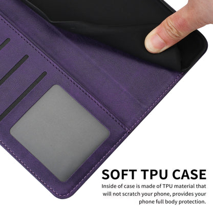 For Samsung Galaxy S25 Ultra 5G Solid Calf Texture Flip Leather Phone Case(Purple) by buy2fix