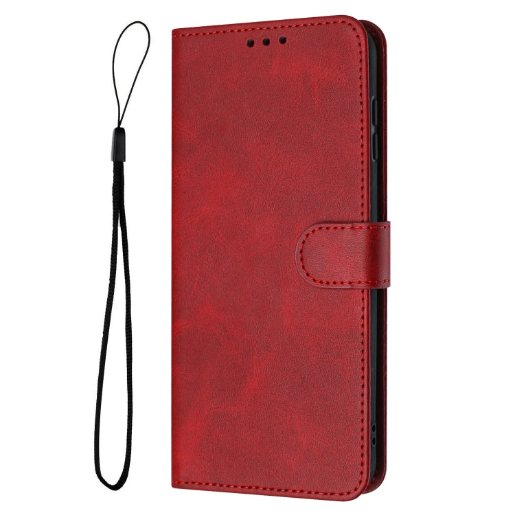 For Samsung Galaxy S25 / S24 5G Solid Calf Texture Flip Leather Phone Case(Red) by buy2fix