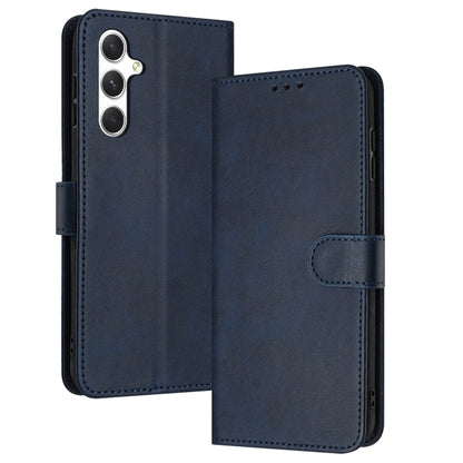 For Samsung Galaxy S25 / S24 5G Solid Calf Texture Flip Leather Phone Case(Dark Blue) by buy2fix