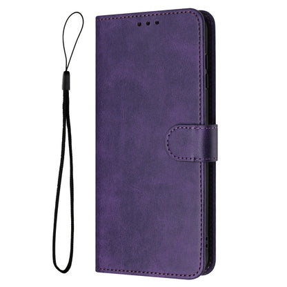 For Samsung Galaxy S25 / S24 5G Solid Calf Texture Flip Leather Phone Case(Purple) by buy2fix