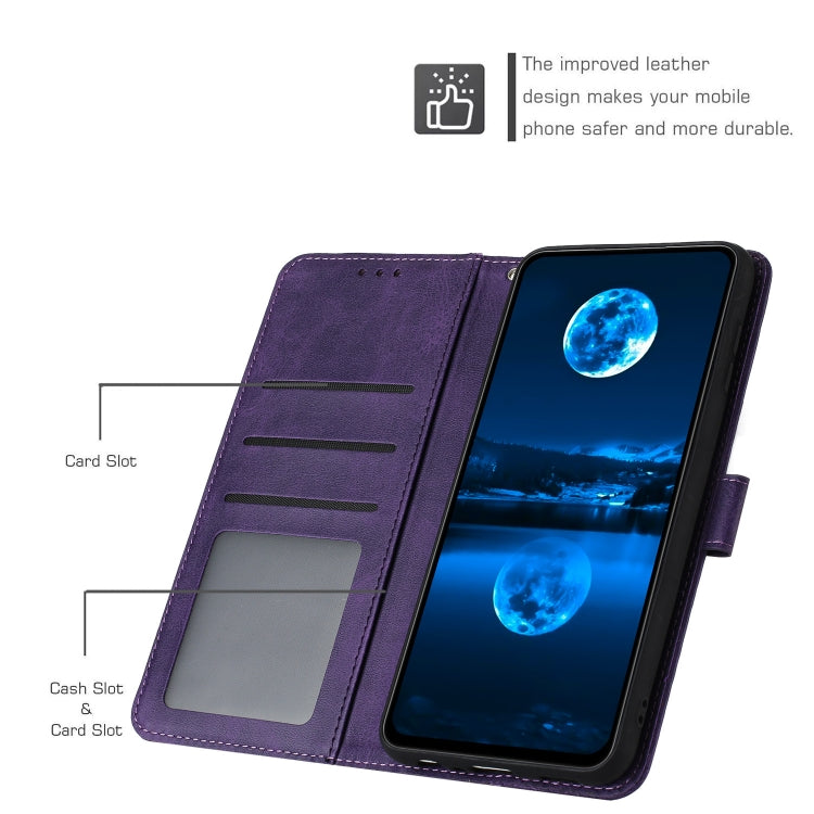 For Samsung Galaxy S25 / S24 5G Solid Calf Texture Flip Leather Phone Case(Purple) by buy2fix
