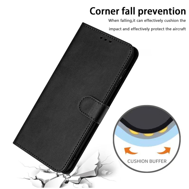 For Samsung Galaxy S25+ / S24+ 5G Solid Calf Texture Flip Leather Phone Case(Black) by buy2fix