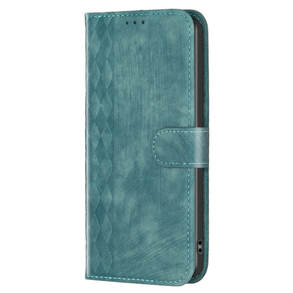 For Samsung Galaxy S25 5G Plaid Embossed Leather Phone Case(Green) by buy2fix