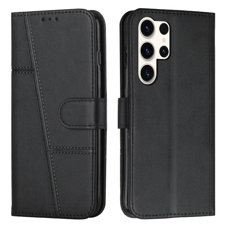 For Samsung Galaxy S25 Ultra 5G Stitching Calf Texture Buckle Leather Phone Case(Black) by buy2fix