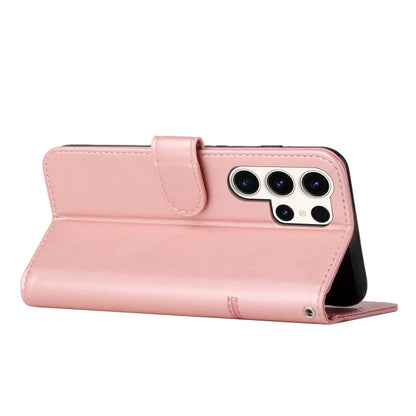 For Samsung Galaxy S25 Ultra 5G Stitching Calf Texture Buckle Leather Phone Case(Rose Gold) by buy2fix