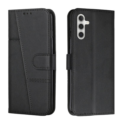 For Samsung Galaxy S25 / S24 5G Stitching Calf Texture Buckle Leather Phone Case(Black) by buy2fix