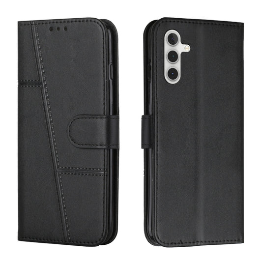 For Samsung Galaxy S25 / S24 5G Stitching Calf Texture Buckle Leather Phone Case(Black) by buy2fix