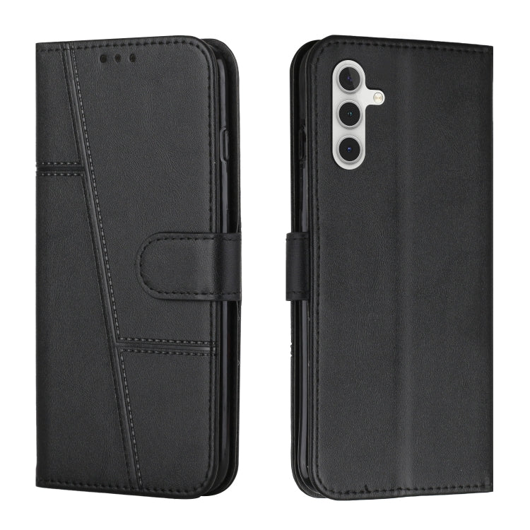 For Samsung Galaxy S25+ / S24+ 5G Stitching Calf Texture Buckle Leather Phone Case(Black) by buy2fix