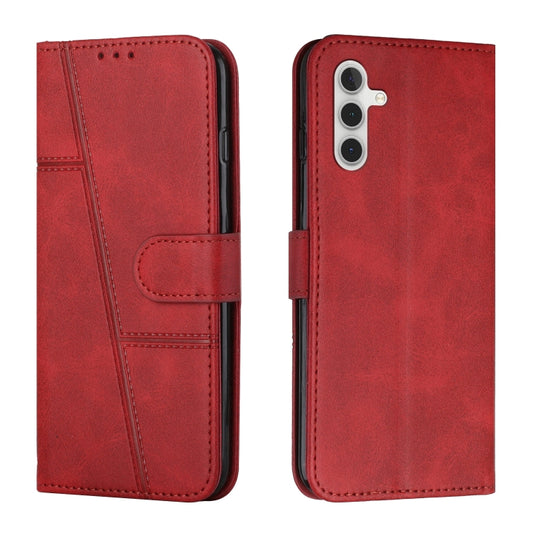 For Samsung Galaxy S25+ / S24+ 5G Stitching Calf Texture Buckle Leather Phone Case(Red) by buy2fix