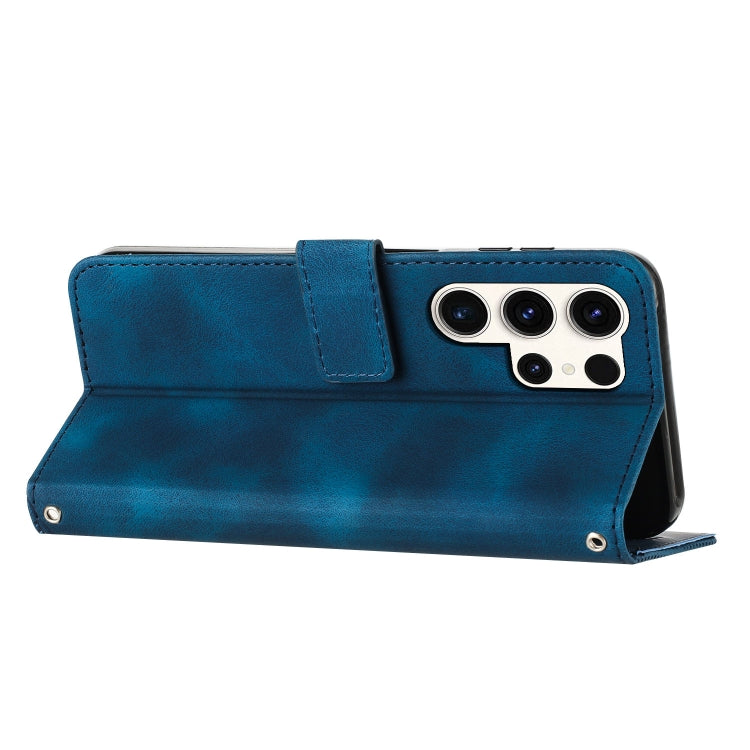 For Samsung Galaxy S25 Ultra 5G Dream Triangle Leather Phone Case with Lanyard(Blue) by buy2fix